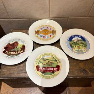 2003 Set of 4 CAMEMBERT Extra Fin CHEESE Ceramic 8" Plates MULTI Angelo Bruno